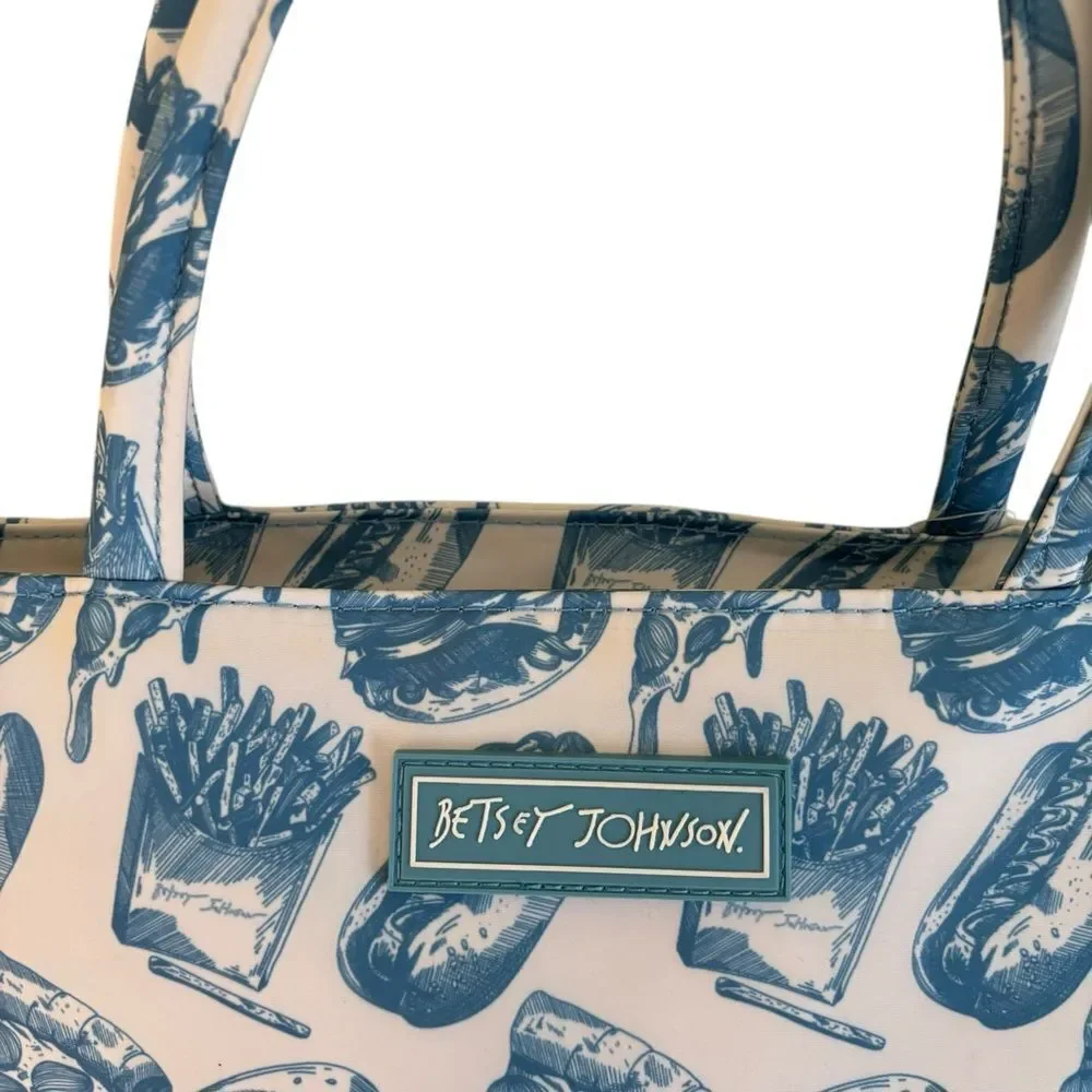Betsey Johnson Insulated Lunch Tote/Satchel w/ Fun Retro Print.